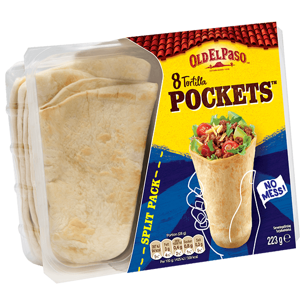 en pakke med Old El Paso tortilla pockets, 230g
